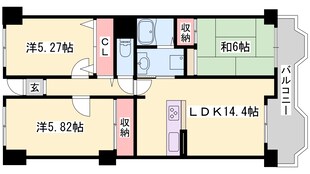 野里駅 徒歩4分 7階の物件間取画像